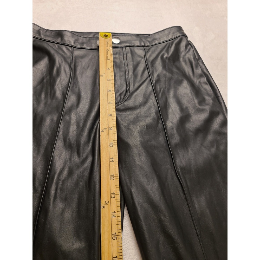 Wild Fable Women's Black Faux Leather Wide Leg Seam Front Pants Size 2 NWOT - Picture 7 of 13